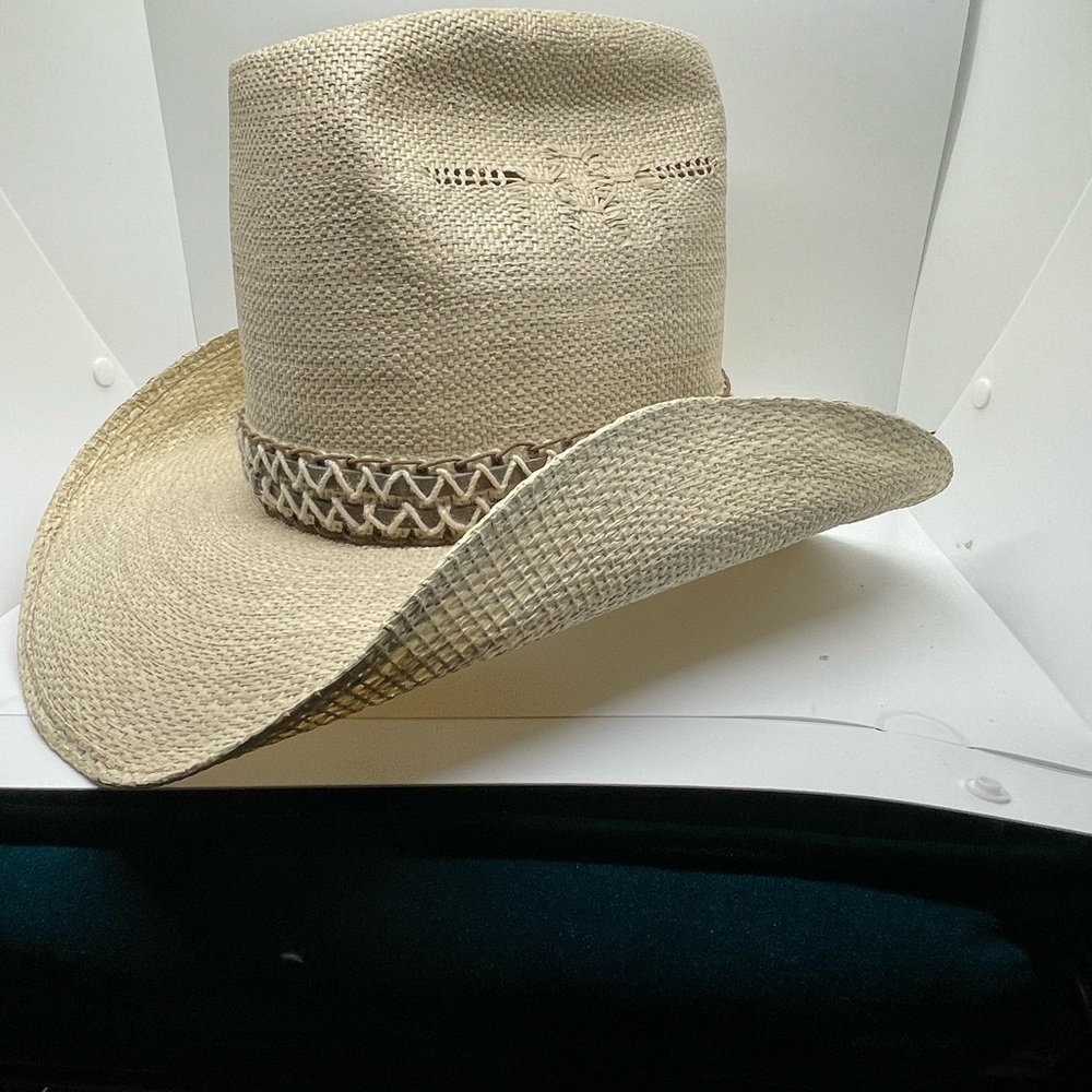 Unisex Stetson Vintage Roadrunner Straw Hat size 6 3/4‌‌ - Picture 9 of 11